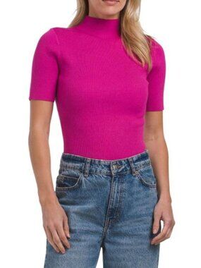TOCCIN Melanie Short Sleeve Mock Neck Bodysuit